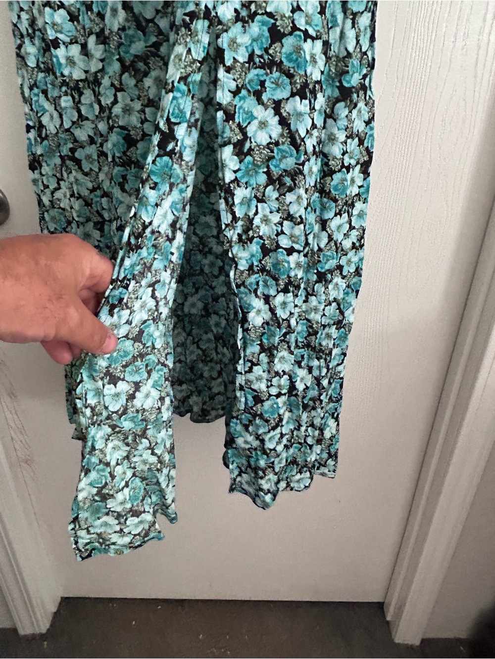 & Other Stories | Teal Floral Long-Sleeve Maxi Dress | Size 10 - Picture 2 of 6